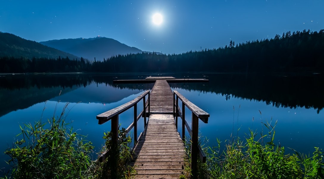Mountains and moon picture
